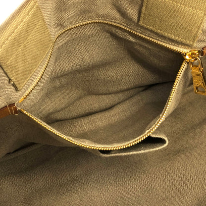 PRADA CANAPA Triangle Logo Full Patterns Tote bag Brown Vintage Old k8v4gs