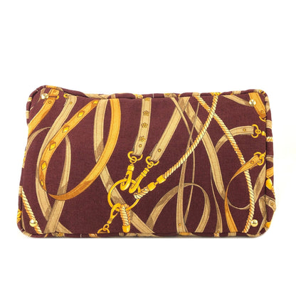 PRADA CANAPA Triangle Logo Full Patterns Tote bag Brown Vintage Old k8v4gs
