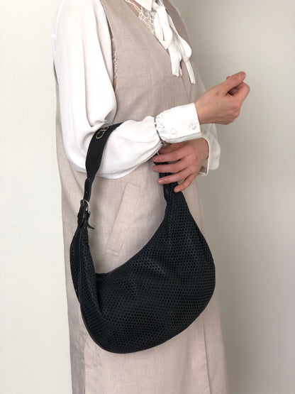 Christian Dior CD Logo Shoulder bag Hobobag Black Vintage psjdu3