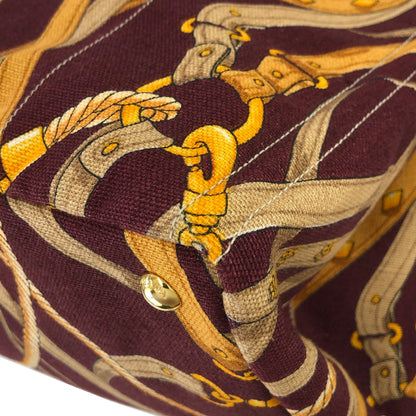 PRADA CANAPA Triangle Logo Full Patterns Tote bag Brown Vintage Old k8v4gs