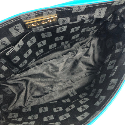 Yves Saint Laurent YSL logo Nylon Crossbody Shoulder bag Blue Vintage Old 5nphhk