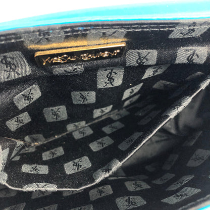 Yves Saint Laurent YSL logo Nylon Crossbody Shoulder bag Blue Vintage Old 5nphhk