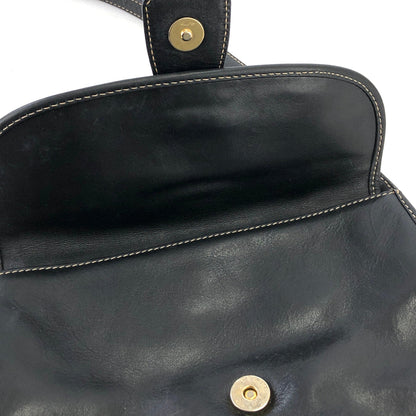 CELINE Blason 對比縫線斜背包單肩包黑色舊款 Celine 復古 rifubn