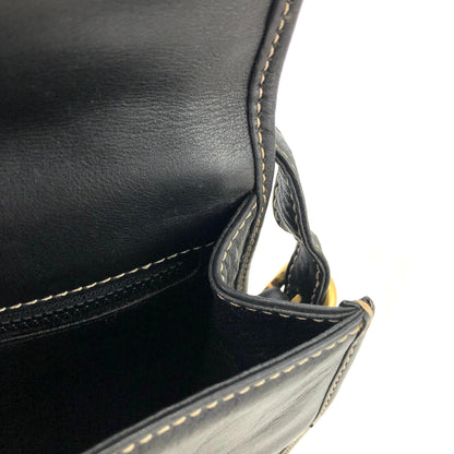 CELINE Blason 對比縫線斜背包單肩包黑色舊款 Celine 復古 rifubn