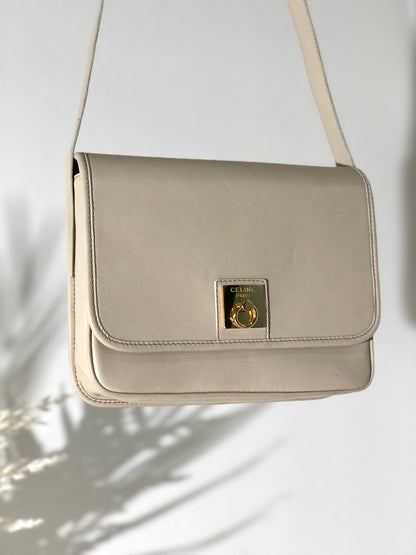 CELINE Gancini Crossbody Shoulder bag Beige Old CELINE Vintage tgnhvh