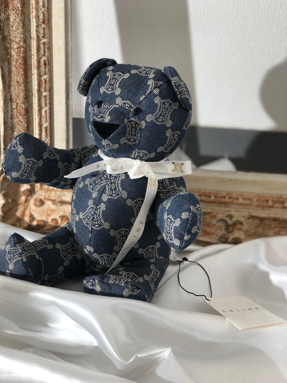 CELINE Paris macadam 泰迪熊牛仔布靛藍復古舊款 CELINE 3htd2i