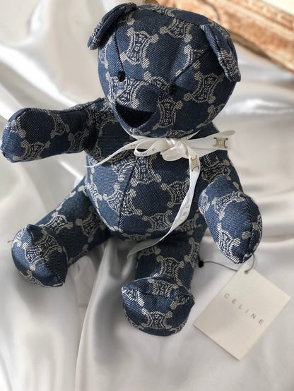CELINE Paris macadam 泰迪熊牛仔布靛藍復古舊款 CELINE 3htd2i