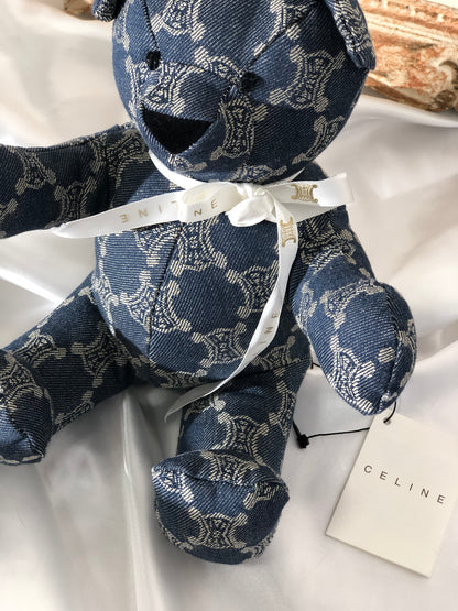 CELINE Paris macadam 泰迪熊牛仔布靛藍復古舊款 CELINE 3htd2i