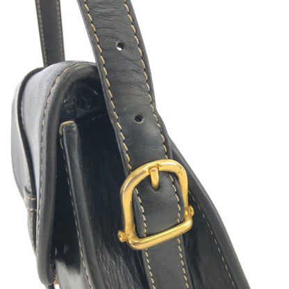 CELINE Blason 對比縫線斜背包單肩包黑色舊款 Celine 復古 rifubn