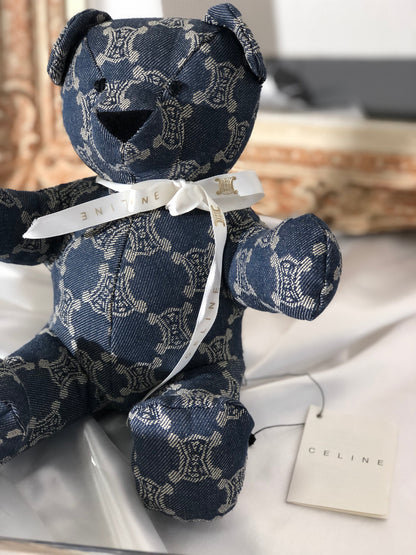 CELINE Paris macadam 泰迪熊牛仔布靛藍復古舊款 CELINE 3htd2i