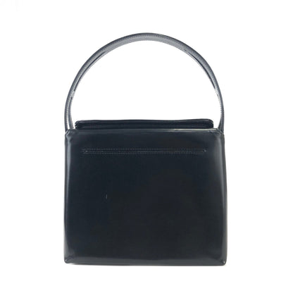 GIVENCHY Logo Leather Box Handbag Black Vintage Old ygk2yx