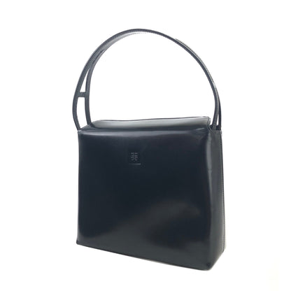 GIVENCHY Logo Leather Box Handbag Black Vintage Old ygk2yx