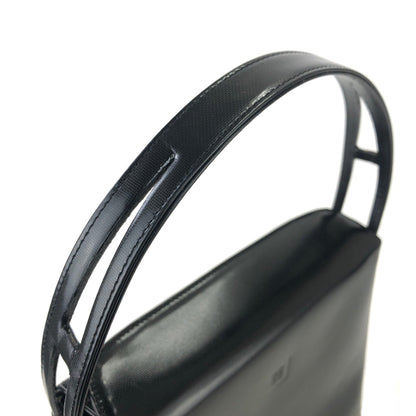 GIVENCHY Logo Leather Box Handbag Black Vintage Old ygk2yx