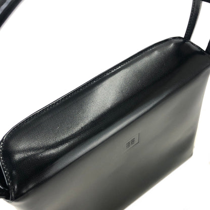 GIVENCHY Logo Leather Box Handbag Black Vintage Old ygk2yx