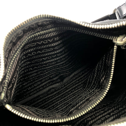 PRADA Triangle Logo Nylon Shoulder bag Hobo bag Black Vintage iazdpx