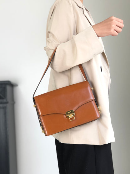 CELINE Horse Bit 肩背包 棕色 復古 zjkkfe