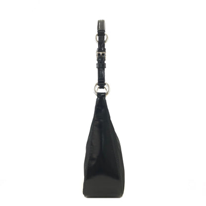 PRADA Triangle Logo Nylon Shoulder bag Hobo bag Black Vintage iazdpx