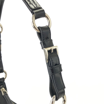 PRADA Triangle Logo Nylon Shoulder bag Hobo bag Black Vintage iazdpx