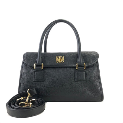 LOEWE Alamo 28 Anagram Turn lock Two-way Handbag Shoulderbag Black Vintage Old 5nr64n