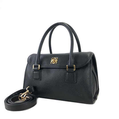 LOEWE Alamo 28 Anagram Turn lock Two-way Handbag Shoulderbag Black Vintage Old 5nr64n