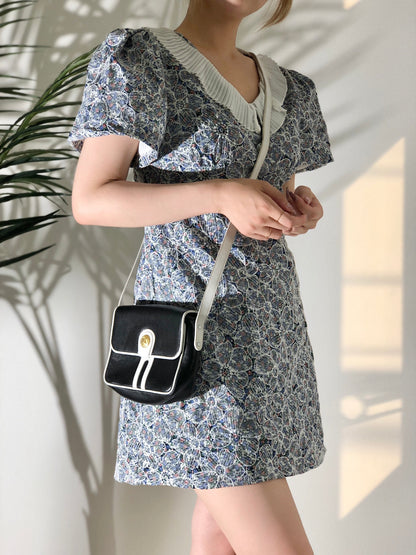 CELINE Triomphe Blason 肩包斜背包壓花皮革黑色舊 Celine 復古 w7upuz
