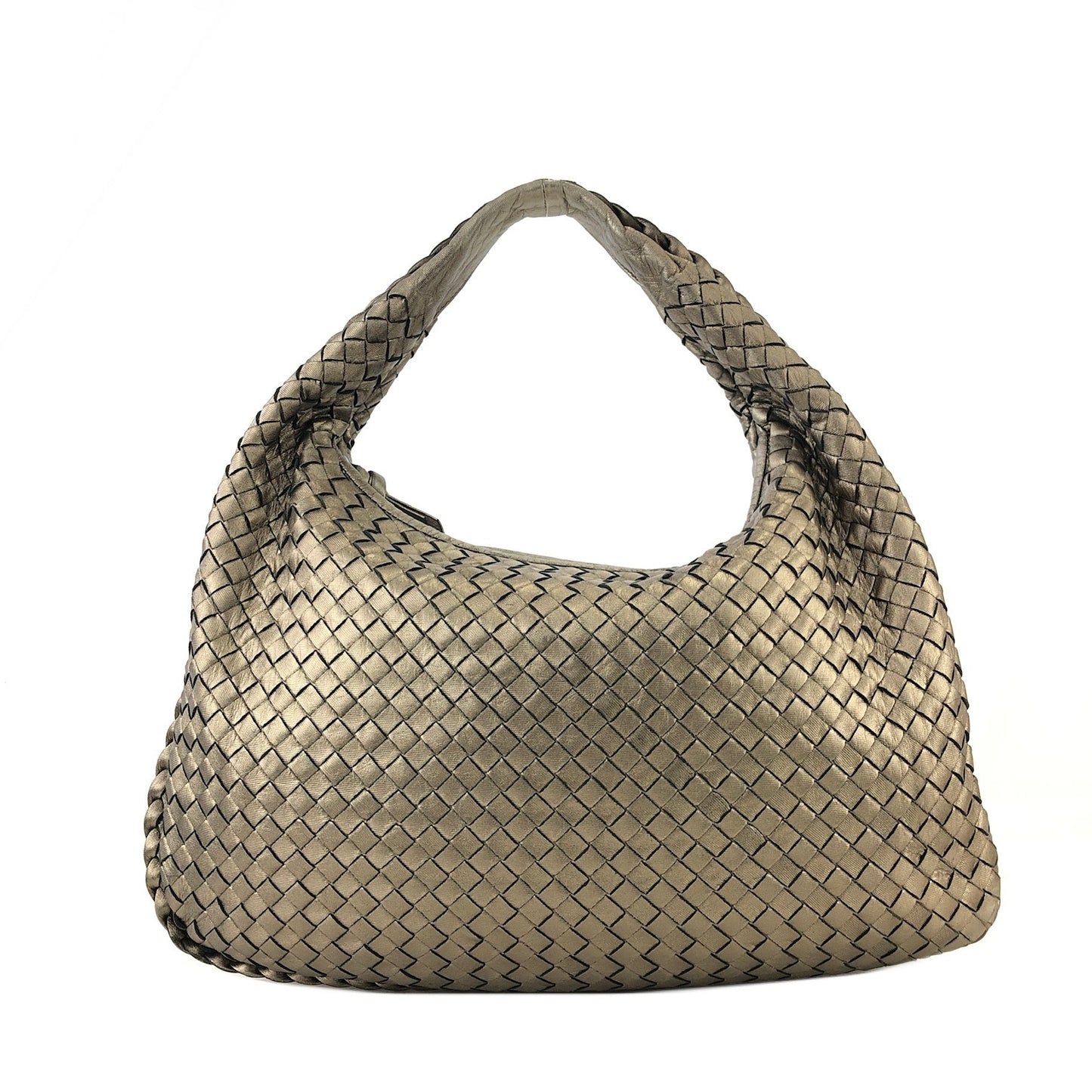 Bottega Veneta Intrecciato Leather Hobo bag Shoulder bag Metallic Gold VIntage whsy5u