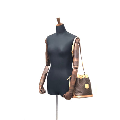 CELINE Macadam Drawstring Shoulder bag Brown Vintage Old Celine wy5exv