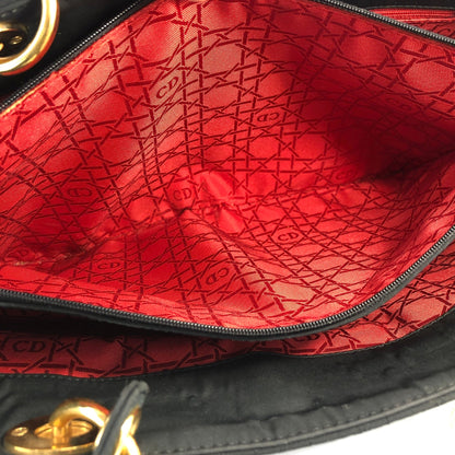 Christian Dior Cannage Charm Nylon Tote bag A4 Black Vintage Old rci6nh