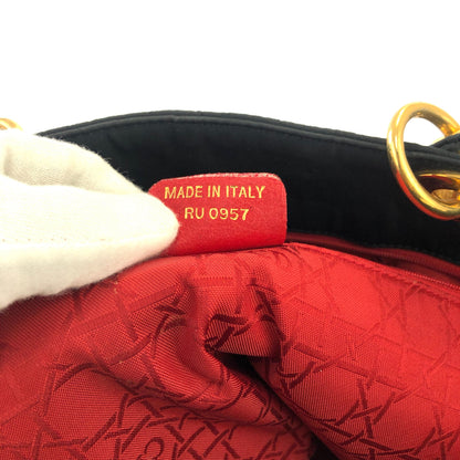 Christian Dior Cannage Charm Nylon Tote bag A4 Black Vintage Old rci6nh