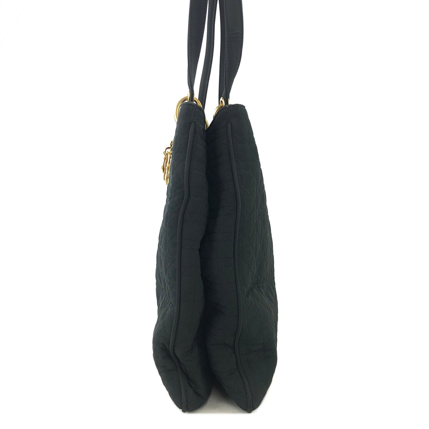 Christian Dior Cannage Charm Nylon Tote bag A4 Black Vintage Old rci6nh