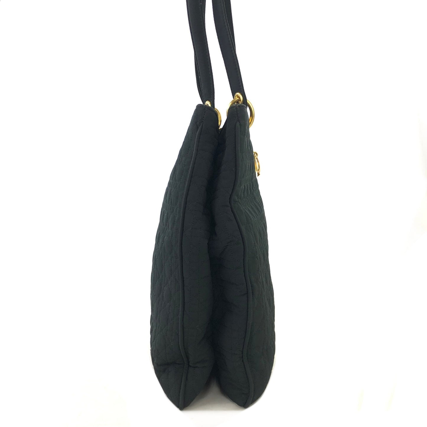 Christian Dior Cannage Charm Nylon Tote bag A4 Black Vintage Old rci6nh