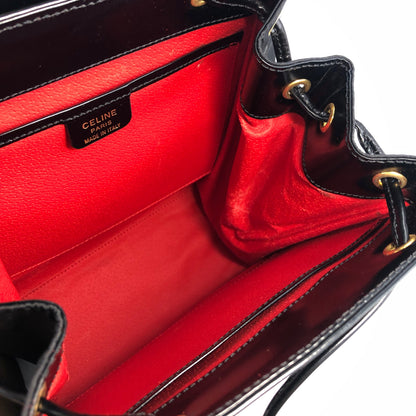 CELINE Starball Patent leather Backpack Black Vintage Old Celine 8m7gig