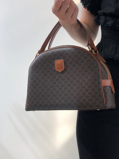 CELINE Blason Macadam Handbag Brown Vintage Old CELINE cxp2zg