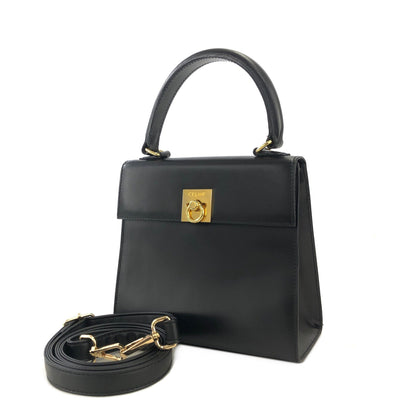 CELINE Gancini 手提包 斜背包 兩用肩背包 手提包 黑色 舊款 CELINE 復古 mbrsaf