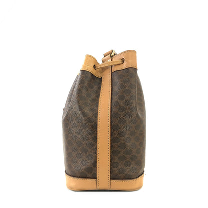 CELINE Macadam Drawstring Shoulder bag Brown Vintage Old Celine wy5exv