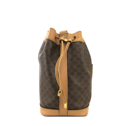 CELINE Macadam Drawstring Shoulder bag Brown Vintage Old Celine wy5exv