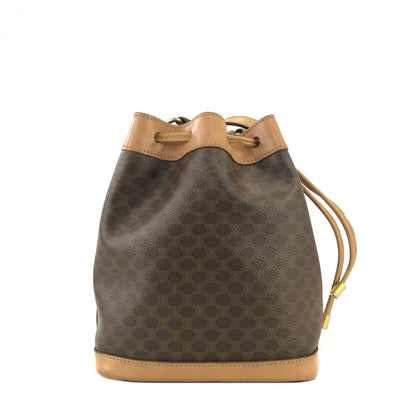 CELINE Macadam Drawstring Shoulder bag Brown Vintage Old Celine wy5exv