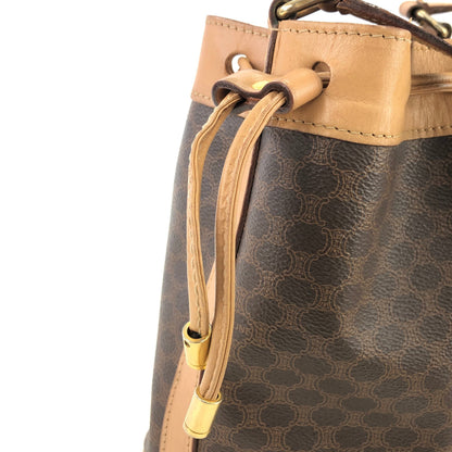 CELINE Macadam Drawstring Shoulder bag Brown Vintage Old Celine wy5exv