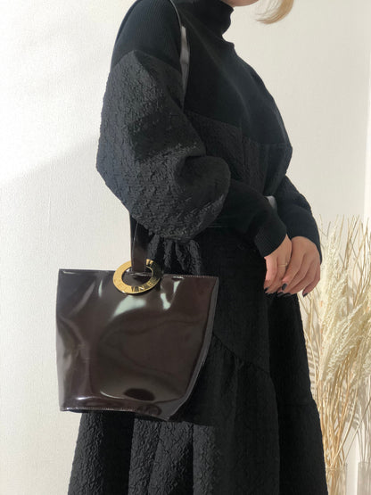 CELINE 圓形標誌 單手柄 水桶包 托特包 棕色 復古 舊款 7huww6
