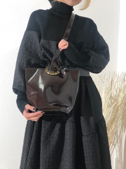 CELINE 圓形標誌 單手柄 水桶包 托特包 棕色 復古 舊款 7huww6