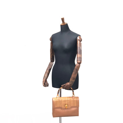 GUCCI Bamboo Turn lock Handbag 2way Brown Vintage Old GUCCI enbh7a