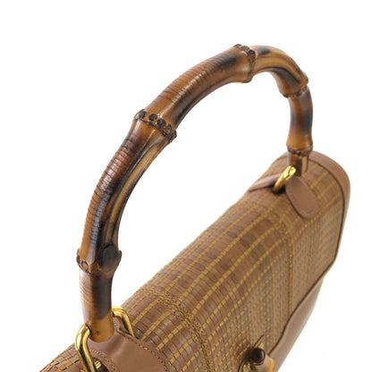 GUCCI Bamboo Turn lock Handbag 2way Brown Vintage Old GUCCI enbh7a