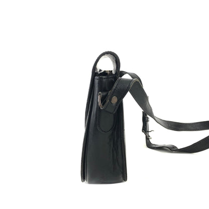 Yves Saint Laurent YSL logo Vertical stripes Crossbody Shoulder bag Black Vintage Old g48mf2