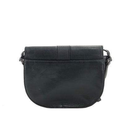 Yves Saint Laurent YSL logo Vertical stripes Crossbody Shoulder bag Black Vintage Old g48mf2