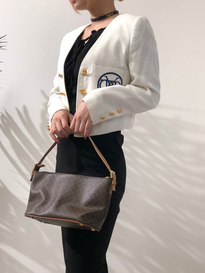 CELINE Macadam Vanitybag handbag Brown Vintage Old Celine efdvcj