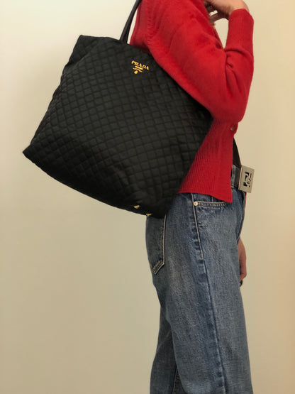 PRADA Logo Totebag Black Vintage eg4mx4