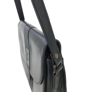 Yves Saint Laurent YSL logo Vertical stripes Crossbody Shoulder bag Black Vintage Old g48mf2