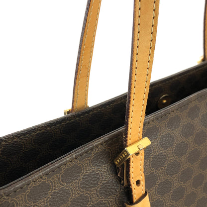CELINE Macadam Tote bag A4 Brown Vintage Old rthxjm