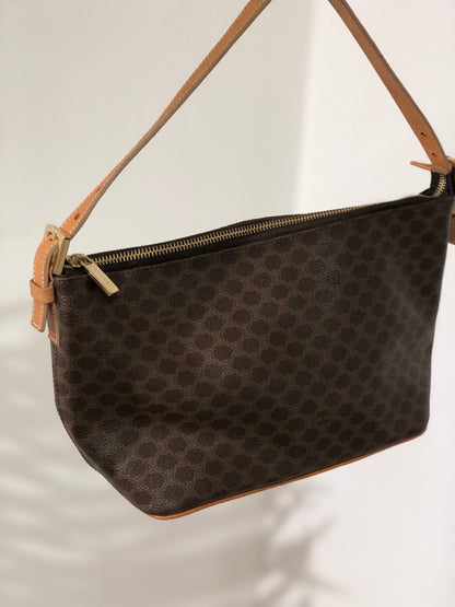 CELINE Macadam Vanitybag handbag Brown Vintage Old Celine efdvcj