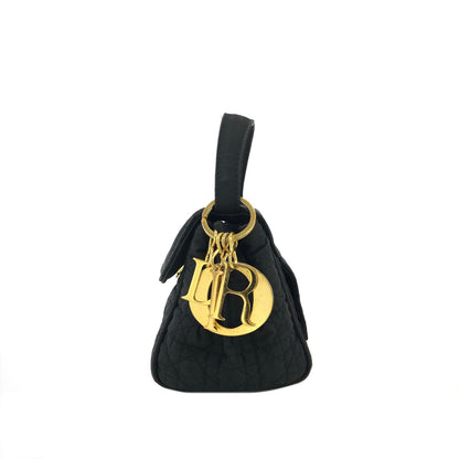 Christian Dior Cannage Charm 尼龍迷你手袋 黑色 復古 舊 kjas5s